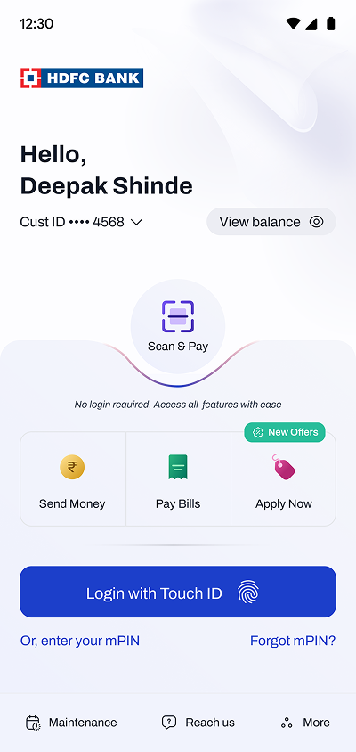 Transactions without login screen